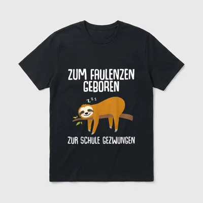Faultier Faulenzen Schule T-Shirt – Klassisches T-Shirt in Schwarz