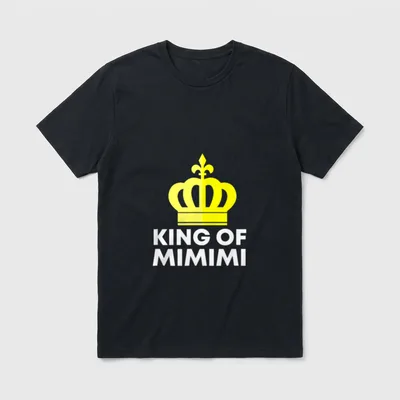 King Of Mimimi König T-Shirt – Gelbe Krone über dem Schriftzug „King Of Mimimi“ – Klassisches T-Shirt in Schwarz
