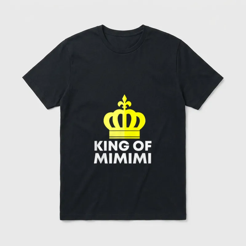 King Of Mimimi König T-Shirt – Gelbe Krone über dem Schriftzug „King Of Mimimi“ – Klassisches T-Shirt in Schwarz