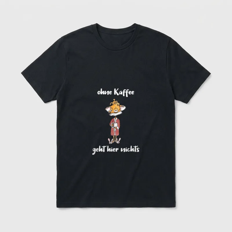 Müder Kaffee Fuchs T-Shirt – Klassisches T-Shirt in Schwarz