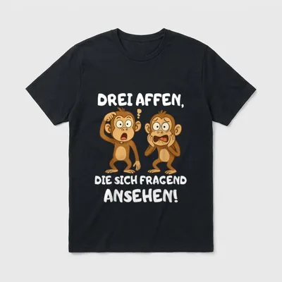 DREI Affen Die Sich Büro & Kollegen T-Shirt – Klassisches T-Shirt in Schwarz
