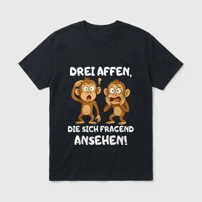 DREI Affen Die Sich Büro & Kollegen T-Shirt – Klassisches T-Shirt in Schwarz