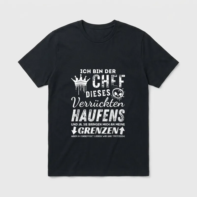 Stolzer Chef Dieses verrückten T-Shirt – Klassisches T-Shirt in Schwarz