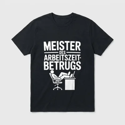 Meister des Arbeitszeitbetrugs Lustiger T-Shirt – Klassisches T-Shirt in Schwarz