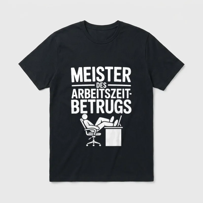Meister des Arbeitszeitbetrugs Lustiger T-Shirt – Klassisches T-Shirt in Schwarz