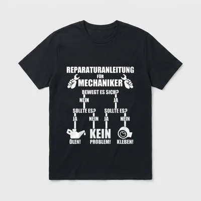 Mechaniker Arbeit Spruch Wartung T-Shirt – Klassisches T-Shirt in Schwarz