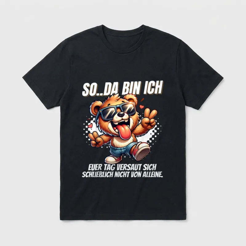 Lustige Bär Büro Arbeit T-Shirt – Klassisches T-Shirt in Schwarz