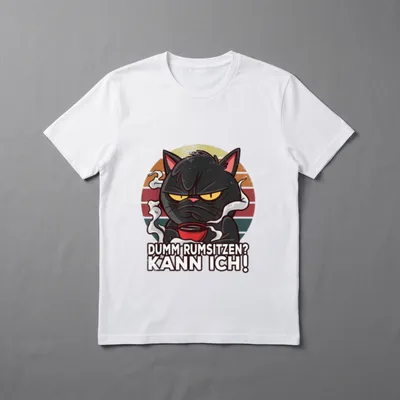 Lustige Böse Katze Spruch Morgenmuffel T-Shirt – Klassisches T-Shirt in Schwarz