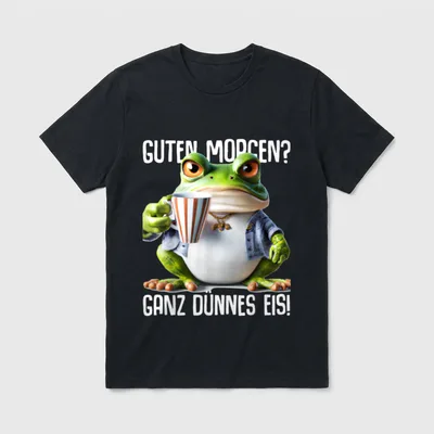 Montag Frosch Spruch T-Shirt – Klassisches T-Shirt in Schwarz