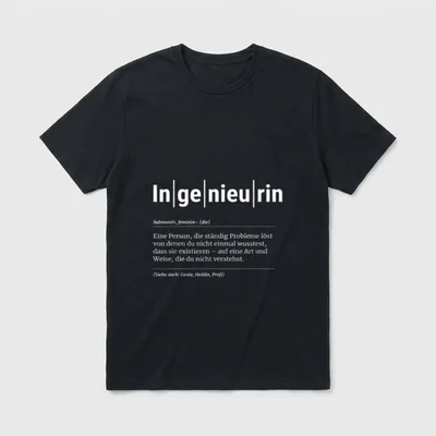 Ingenieurin Lustiges Kollege T-Shirt – Klassisches T-Shirt in Schwarz