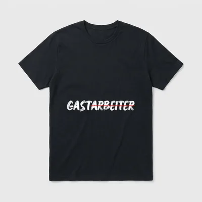 Gastarbeiter Spruch T-Shirt – GASTARBEITER weiß mit rotem Durchstreichungsstrich – Klassisches T-Shirt in Schwarz