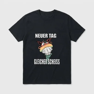 Neuer Tag gleicher Scheiss ! Anti T-Shirt – Klassisches T-Shirt in Schwarz