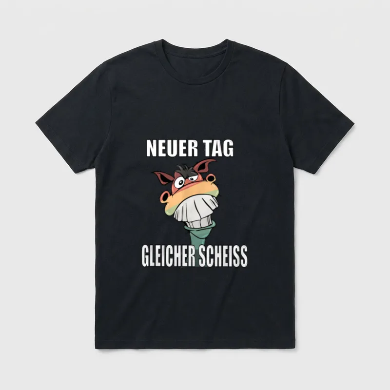 Neuer Tag gleicher Scheiss ! Anti T-Shirt – Klassisches T-Shirt in Schwarz