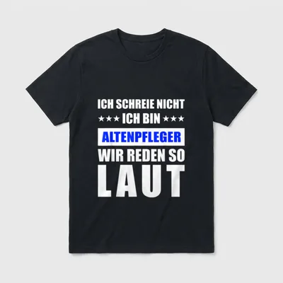 Altenpflege Arbeitskleidung Pflege Kasaks bunt T-Shirt – Klassisches T-Shirt in Schwarz