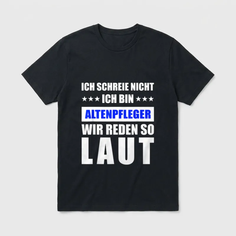 Altenpflege Arbeitskleidung Pflege Kasaks bunt T-Shirt – Klassisches T-Shirt in Schwarz