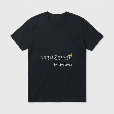 Prinzessin Mimimi als Statement T-Shirt – Schriftzug PRINZESSIN MIMIMI mit goldener Krone – Klassisches T-Shirt in Schwarz