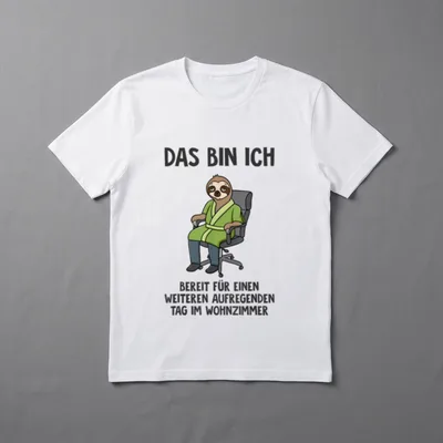 Home Office Faultier Homeoffice T-Shirt – Klassisches T-Shirt in Schwarz