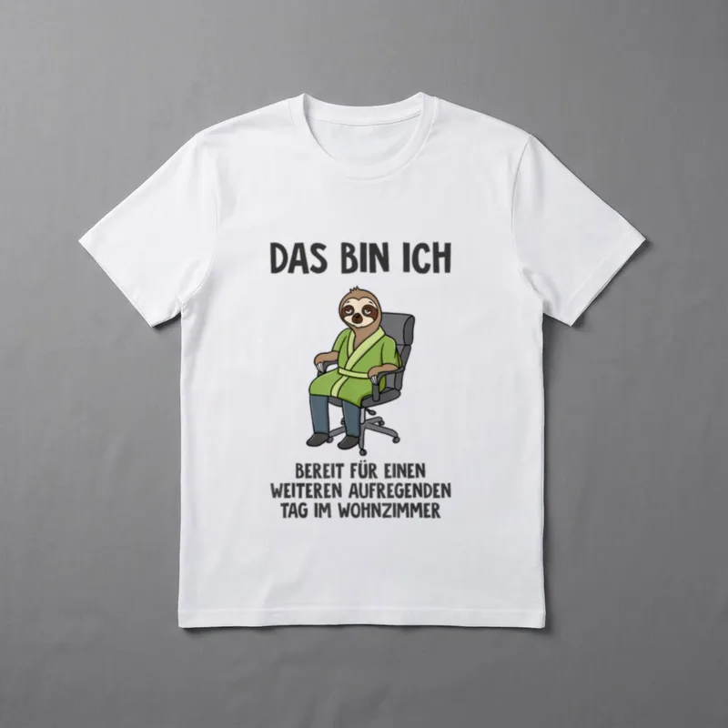 Home Office Faultier Homeoffice T-Shirt – Klassisches T-Shirt in Schwarz