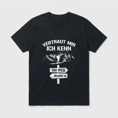 Wandern T-Shirt Herren – Klassisches T-Shirt in Schwarz