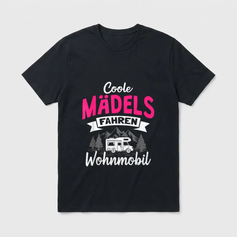 Coole Mädels fahren Wohnmobil T-Shirt – Klassisches T-Shirt in Schwarz