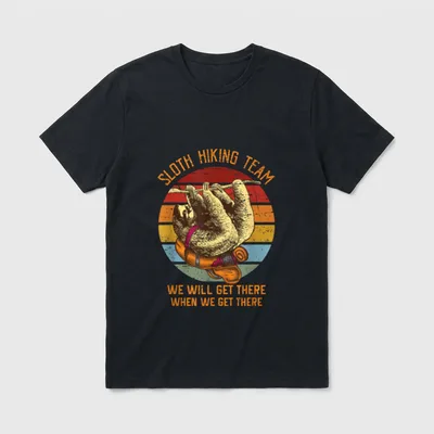 Faultier Team Wandern Bergsteigen T-Shirt – Klassisches T-Shirt in Schwarz