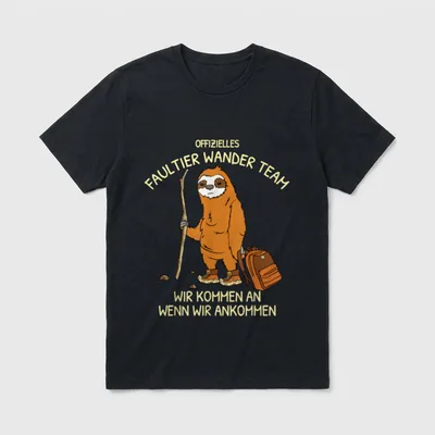 Offizielles Faultier Wander-Team Lustiges T-Shirt – Klassisches T-Shirt in Schwarz