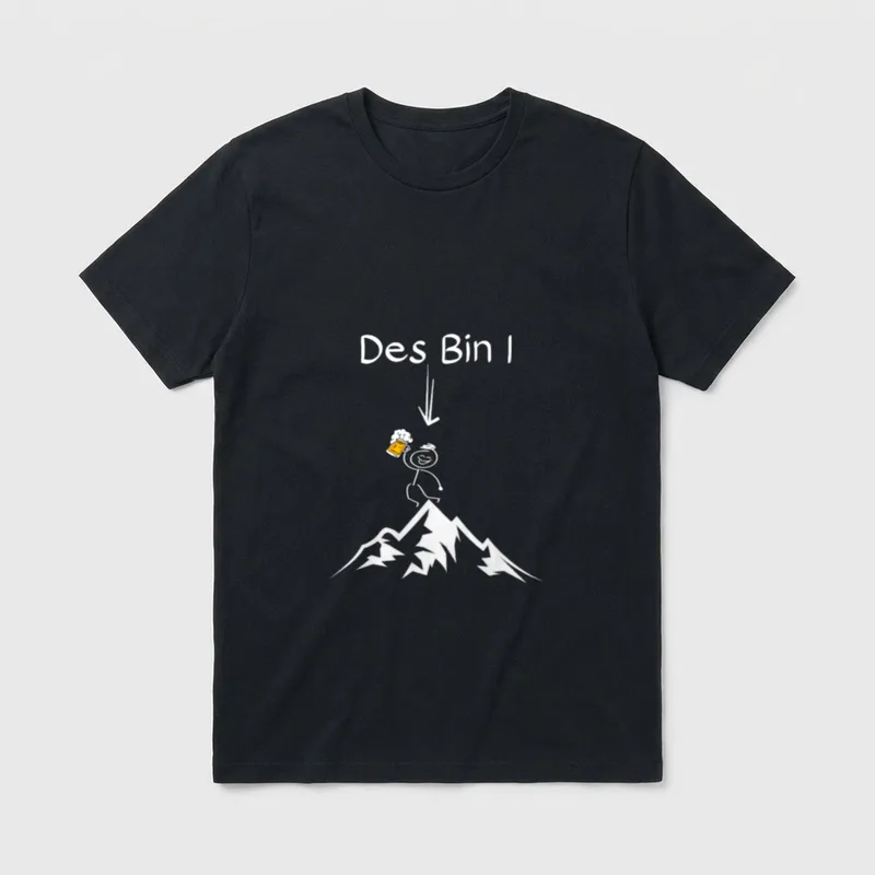 Lustiges Wandern Bier T-Shirt – Klassisches T-Shirt in Schwarz