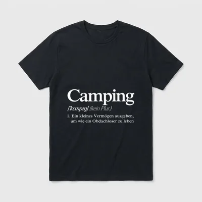 Camping Definition Lustiger Camper T-Shirt – Klassisches T-Shirt in Schwarz
