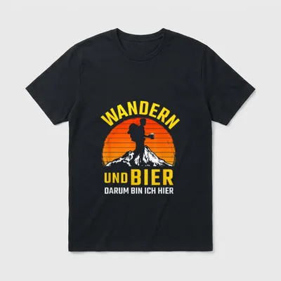 Wanderer Berge Lustige Wander T-Shirt – Klassisches T-Shirt in Schwarz