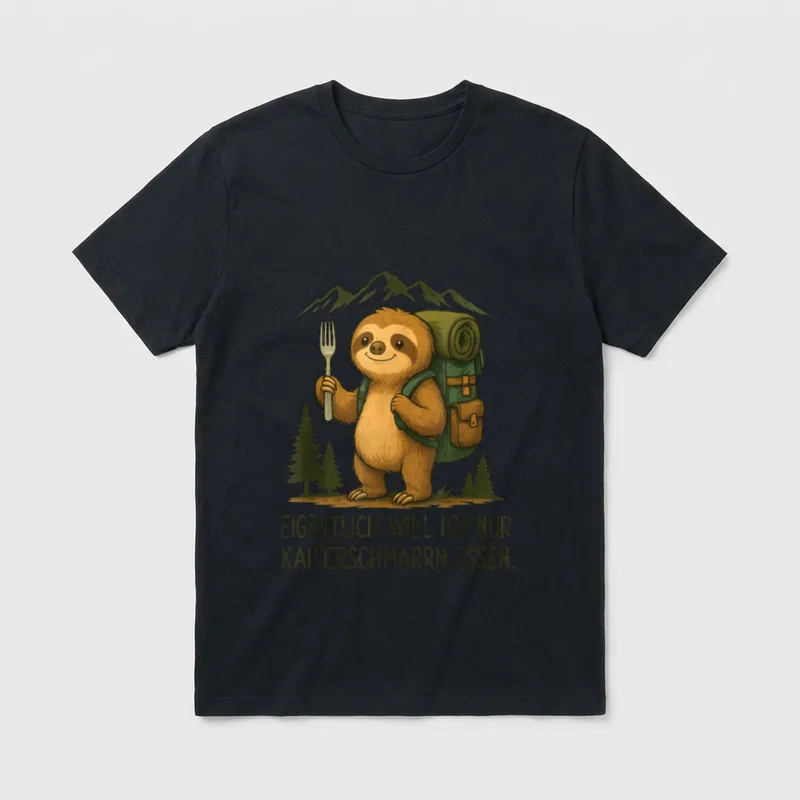 Süßes Faultier Kaiserschmarrn Lustiges T-Shirt – Klassisches T-Shirt in Schwarz