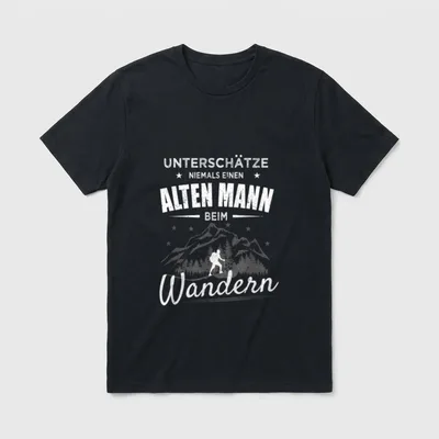 Unterschätze Niemals Alten Mann Wandern T-Shirt – Klassisches T-Shirt in Schwarz