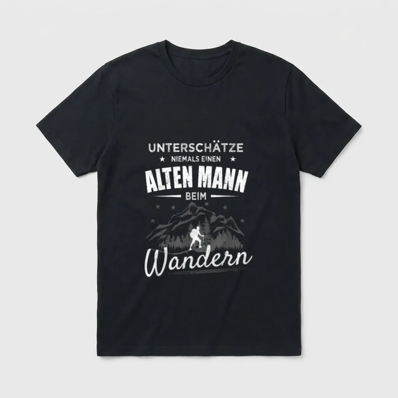 Unterschätze Niemals Alten Mann Wandern T-Shirt – Klassisches T-Shirt in Schwarz