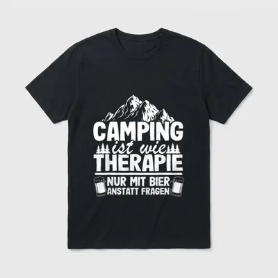 Camping Bier Spruch Wohnwagen T-Shirt – Klassisches T-Shirt in Schwarz