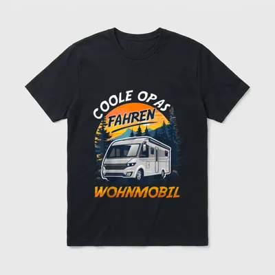 Camping COOLE OPAS FAHREN T-Shirt – Klassisches T-Shirt in Schwarz