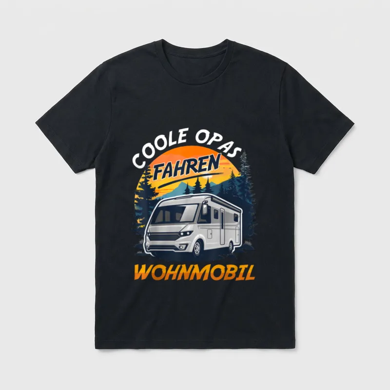 Camping COOLE OPAS FAHREN T-Shirt – Klassisches T-Shirt in Schwarz