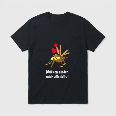 Verliebte Stechmücke mit Herz T-Shirt – Klassisches T-Shirt in Schwarz