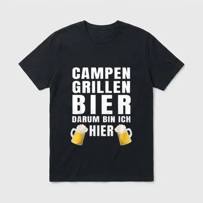 Campen Grillen Bier lustige T-Shirt – Klassisches T-Shirt in Schwarz
