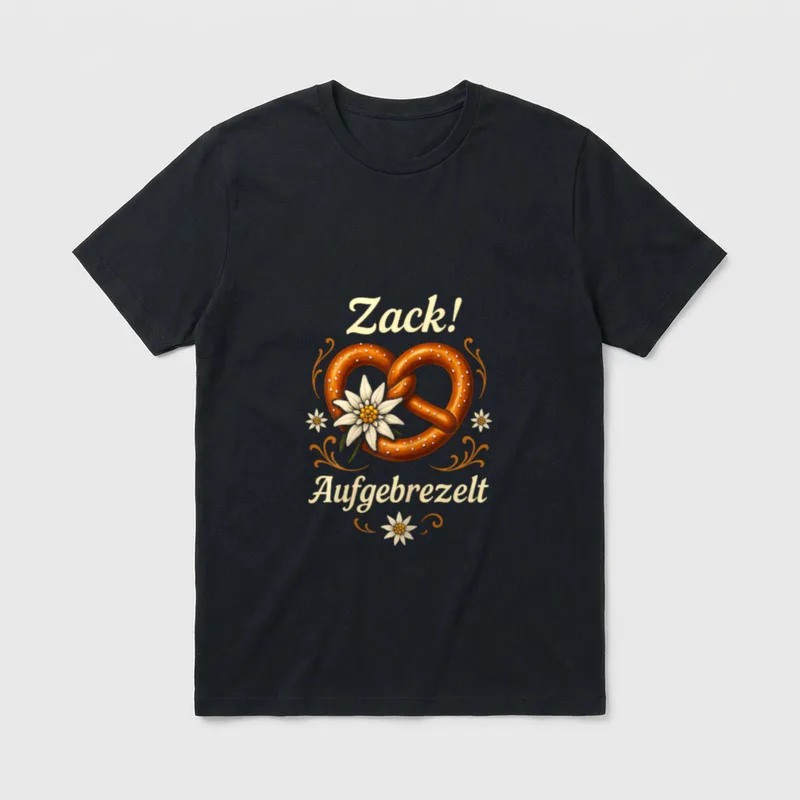 Lustiges Aufgebrezelt Dirndl Ersatz T-Shirt – Klassisches T-Shirt in Schwarz