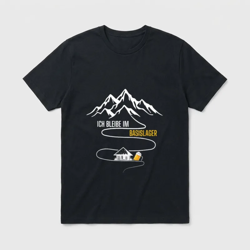 Ich Bleibe Im Basislager T-Shirt – Klassisches T-Shirt in Schwarz