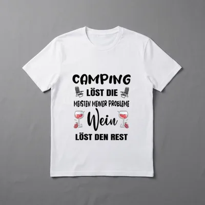 Camping Wein Frauen Spruch T-Shirt – Klassisches T-Shirt in Schwarz