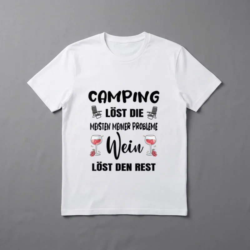 Camping Wein Frauen Spruch T-Shirt – Klassisches T-Shirt in Schwarz