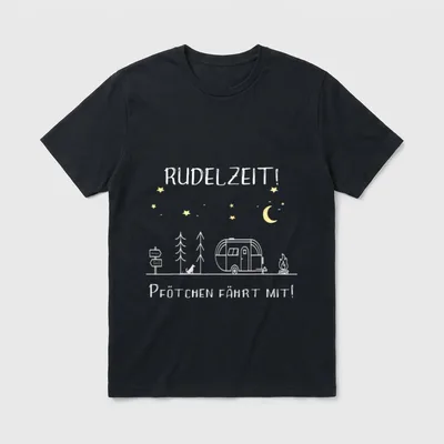 Wohnwagen Camping mit Hund T-Shirt – Klassisches T-Shirt in Schwarz