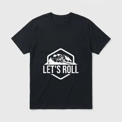 LET'S ROLL lustiges Camping T-Shirt – Klassisches T-Shirt in Schwarz
