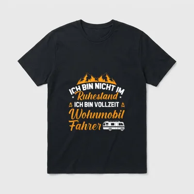 Rentner Lustiges Camper Vollzeit T-Shirt – Klassisches T-Shirt in Schwarz