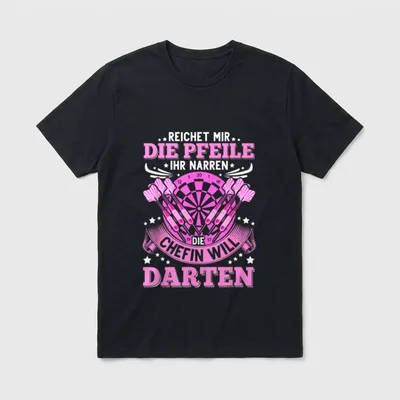 Dartspieler Dart Spruch Dartboard T-Shirt – Klassisches T-Shirt in Schwarz