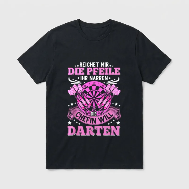 Dartspieler Dart Spruch Dartboard T-Shirt – Klassisches T-Shirt in Schwarz