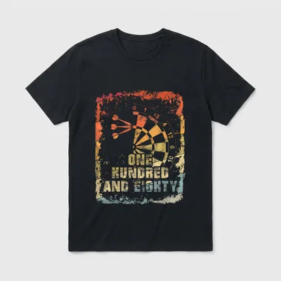 Dart Lustiges Darthemd 180 T-Shirt – Klassisches T-Shirt in Schwarz