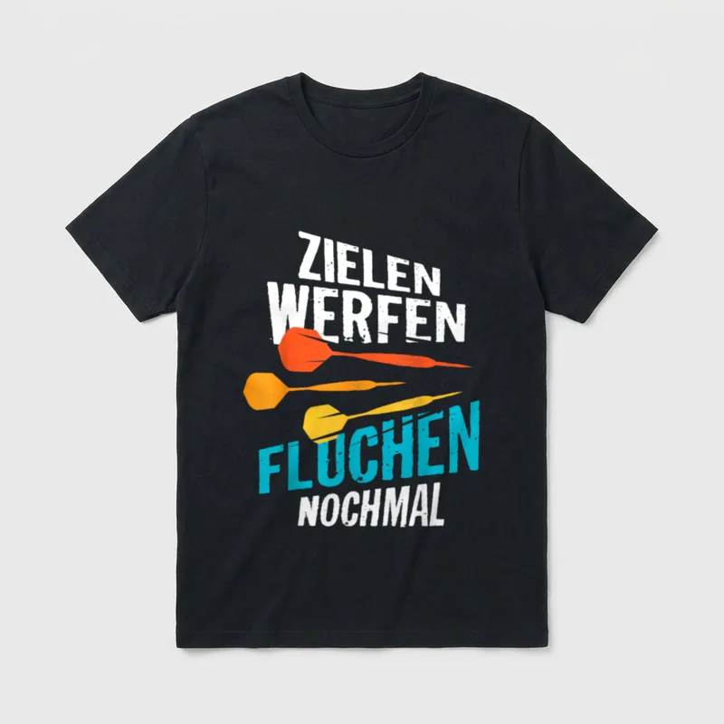 Dart Zielen Werfen Fluchen T-Shirt – Klassisches T-Shirt in Schwarz