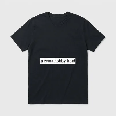 a reins hobby hoid T-Shirt – Schriftzug „a reins hobby hoid“ auf weißem Untergrund – Klassisches T-Shirt in Schwarz