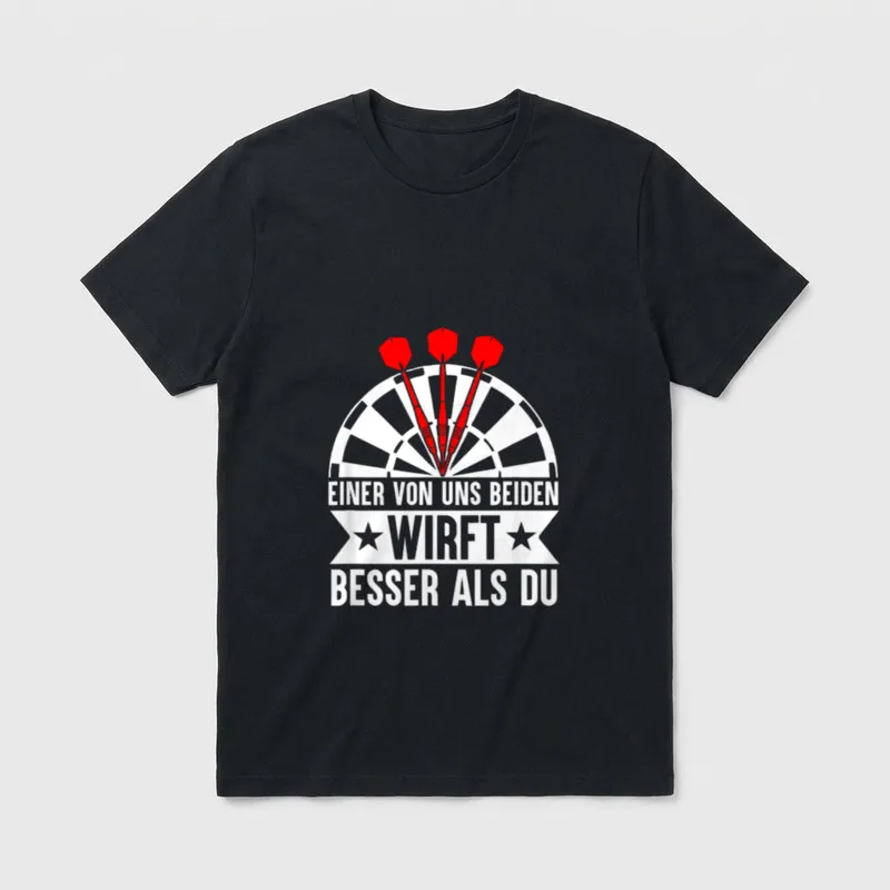 Dartspieler Darts WM Steeldart Lustiger T-Shirt – Klassisches T-Shirt in Schwarz